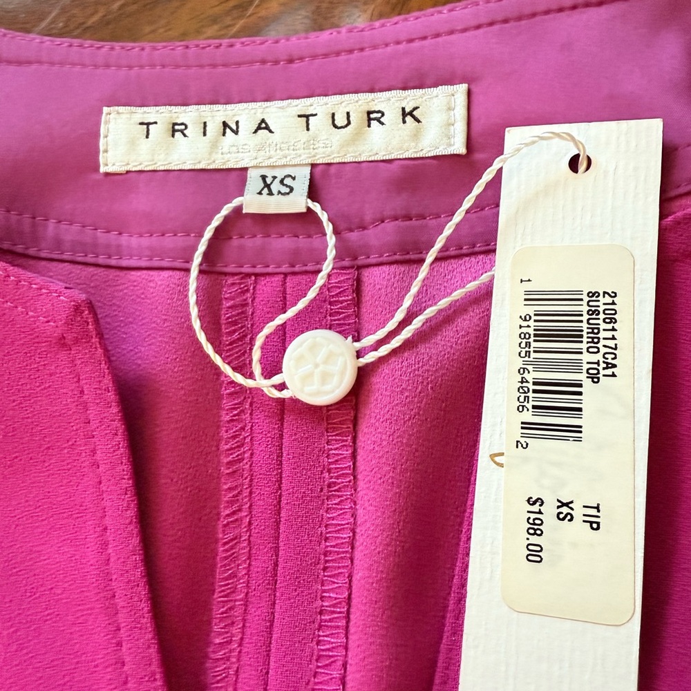 Trina Turk Pink Susurro top XS NWT - Picture 3 of 4